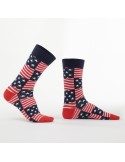 Navy blue and red men\'s socks America SM03 - Online store - Boutique